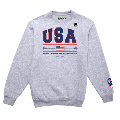 USA Premium Unisex Crewneck Sweatshirt Athletic Grey