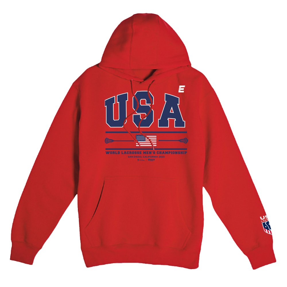 USA Premium Unisex Hoodie Sweatshirt Red