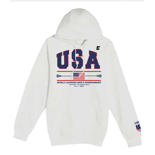 USA Premium Unisex Hoodie Sweatshirt White