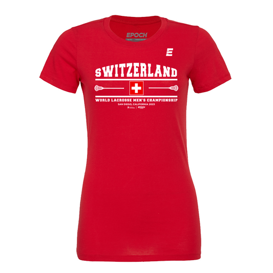 Switzerland Premium Womens Short Sleeve Tee Red