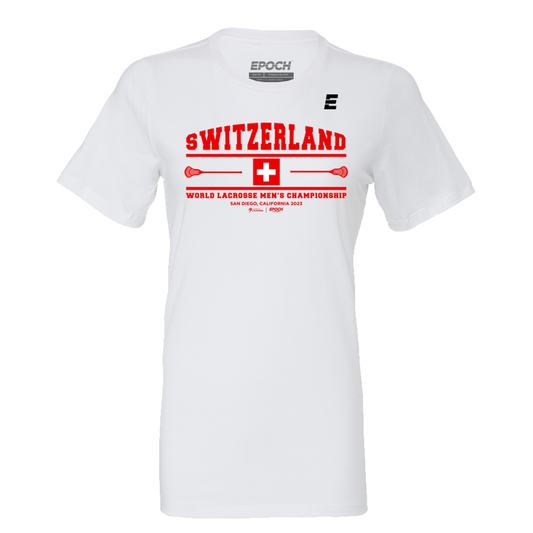 Switzerland Premium Womens Short Sleeve Tee White