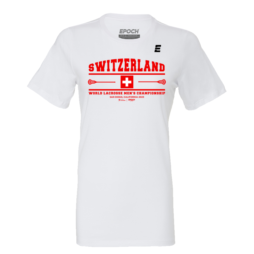 Switzerland Premium Womens Short Sleeve Tee White