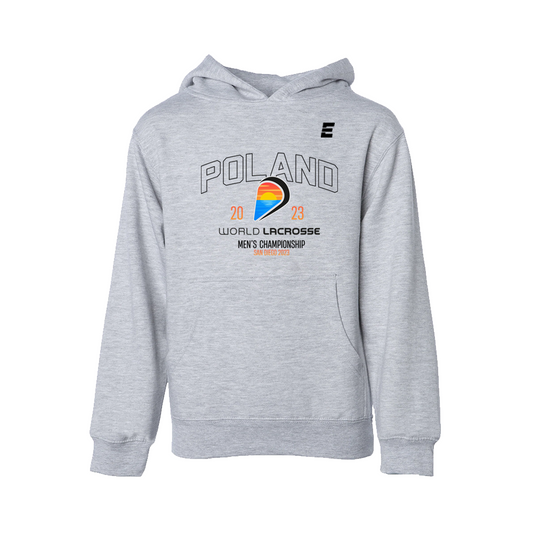 Poland Classic Youth Hoodie Athletic Grey