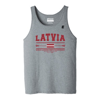 Latvia Premium Mens Tank Athletic Grey
