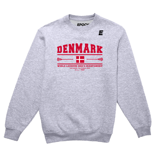 Denmark Premium Unisex Crewneck Sweatshirt Athletic Grey