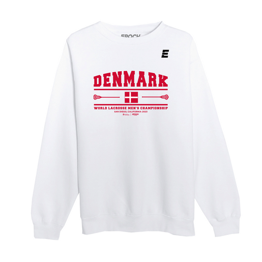 Denmark Premium Unisex Crewneck Sweatshirt White