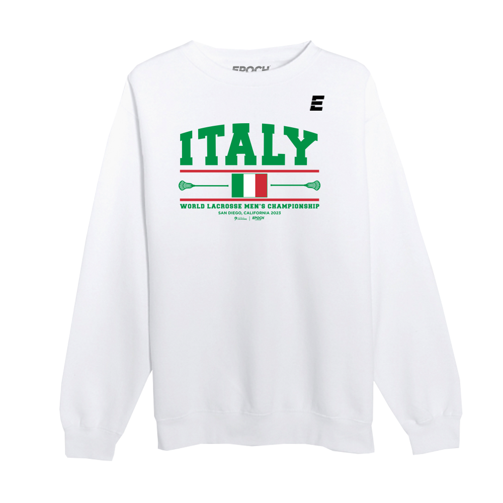 Italy Premium Unisex Crewneck Sweatshirt White