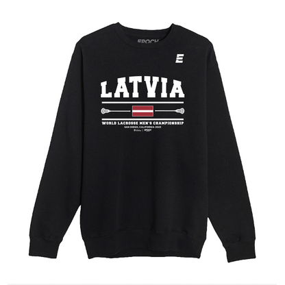 Latvia Premium Unisex Crewneck Sweatshirt Black