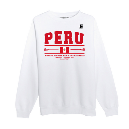 Peru Premium Unisex Crewneck Sweatshirt White