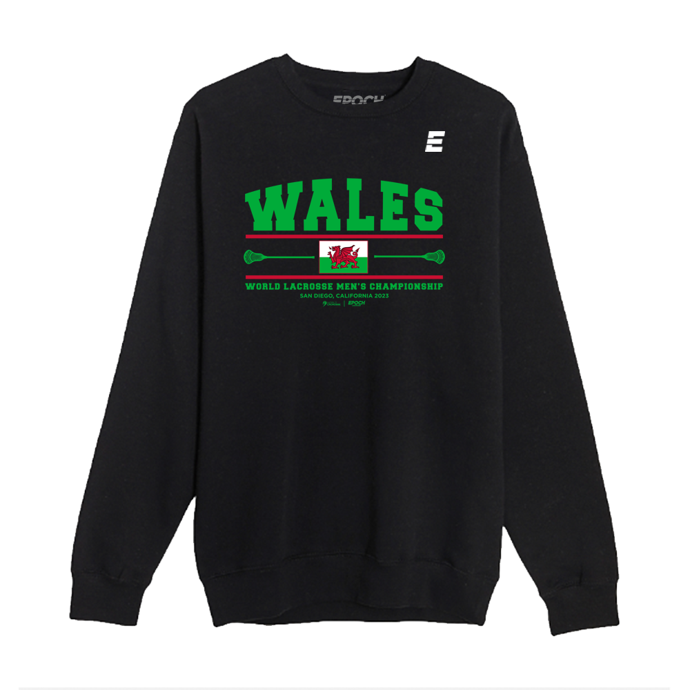 Wales Premium Unisex Crewneck Sweatshirt Black