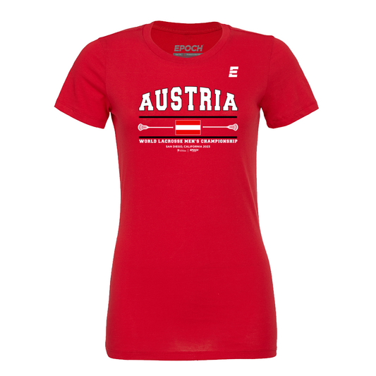 Austria Premium Womens Short Sleeve Tee Red