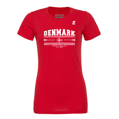 Denmark Premium Womens Short Sleeve Tee Red