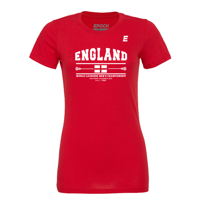 England Premium Womens Short Sleeve Tee Red