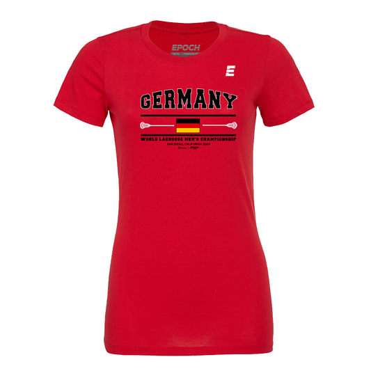 Germany Premium Womens Short Sleeve Tee Red
