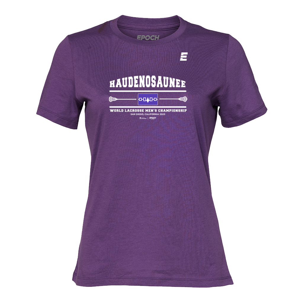 Haudenosaunee Premium Womens Short Sleeve Tee Purple