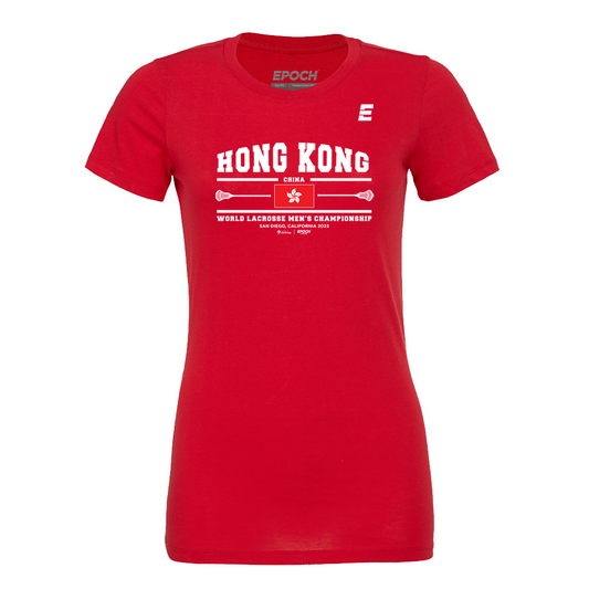 Hong Kong Premium Womens Short Sleeve Tee Red