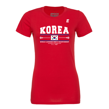 Korea Premium Womens Short Sleeve Tee Red