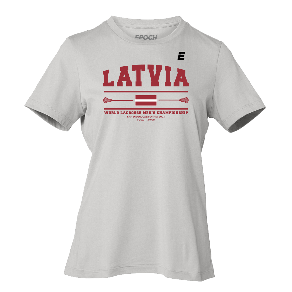 Latvia Premium Womens Short Sleeve Tee Athletic Grey