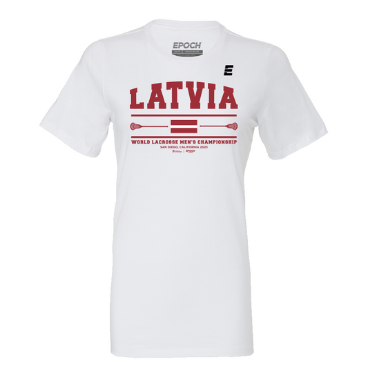 Latvia Premium Womens Short Sleeve Tee White