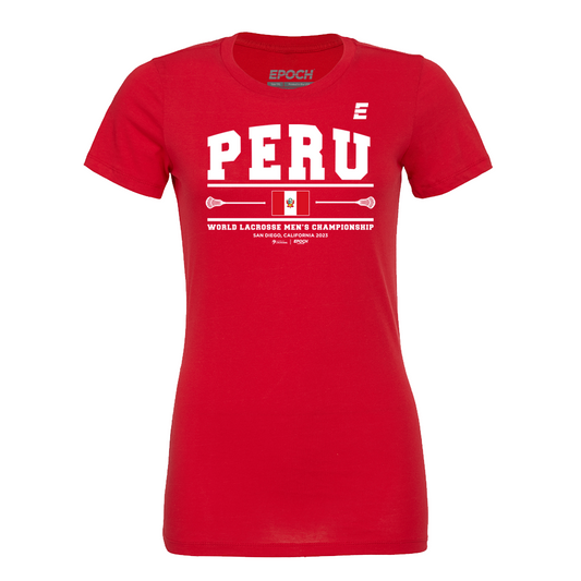 Peru Premium Womens Short Sleeve Tee Red