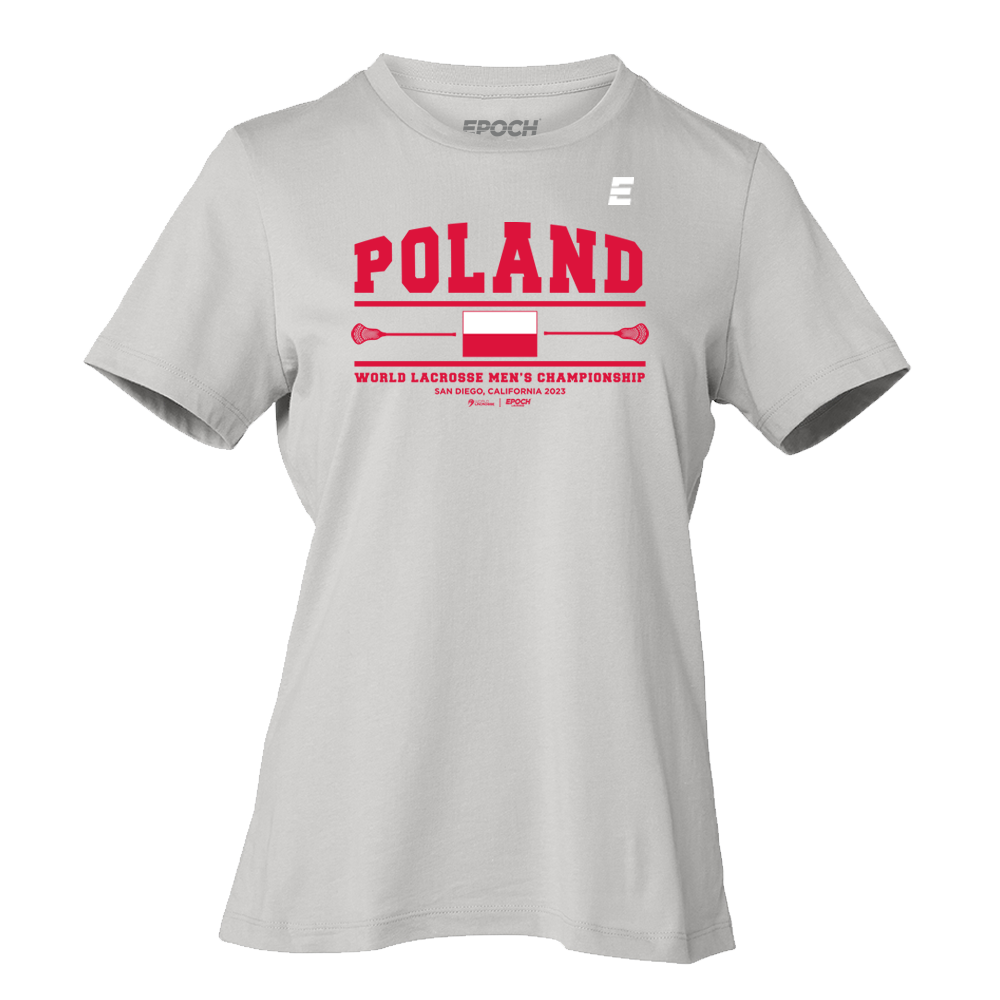 Poland Premium Womens Short Sleeve Tee Athletic Grey