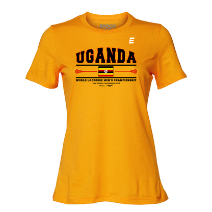 Uganda Premium Womens Short Sleeve Tee Gold